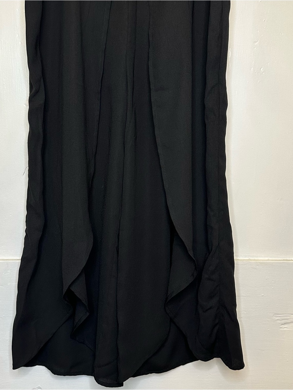 Lush Black Wide Leg Tulip Pants